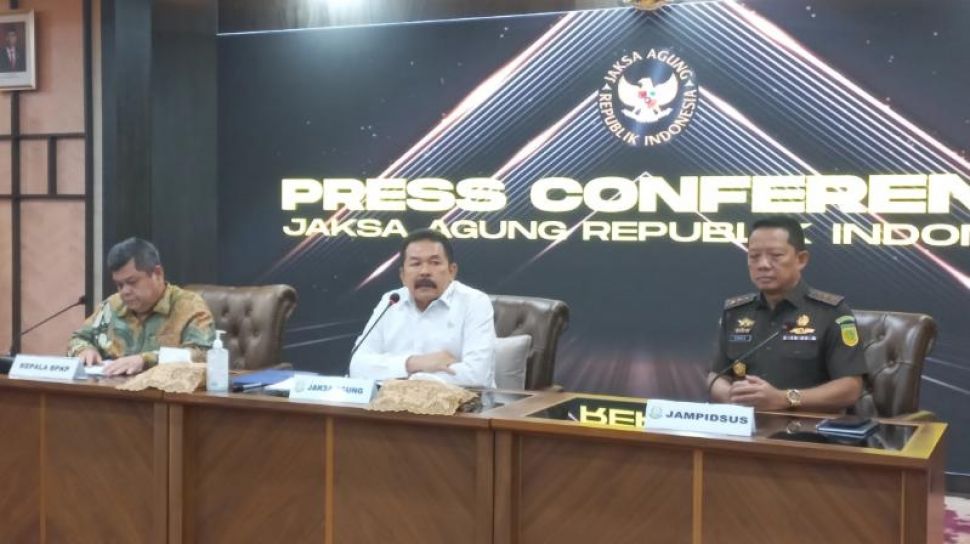 Skandal Korupsi Proyek BTS BAKTI Kominfo Rugikan Negara Rp 8 Triliun Jaksa Agung Sanitiar Burhanuddin bersama Kepala BPKP Muhammad Yusuf Ateh