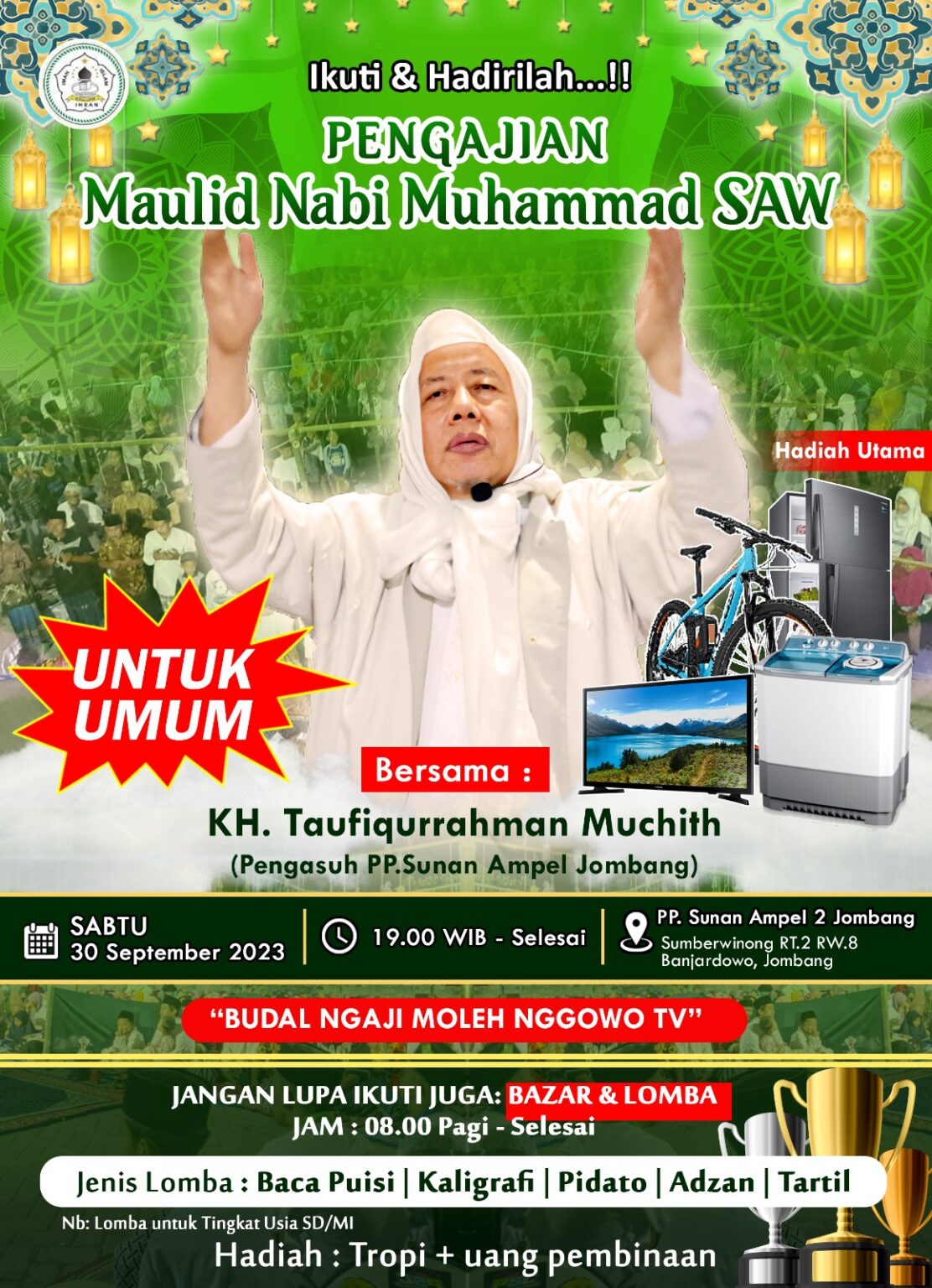 PP Sunan Ampel 2 Hiasi Maulid Nabi Muhammad SAW dengan Pengajian dan Lomba Seru Pondok Pesantren Sunan Ampel 2: Merayakan Maulid Nabi Muhammad SAW dengan Pengajian dan Lomba Seru
