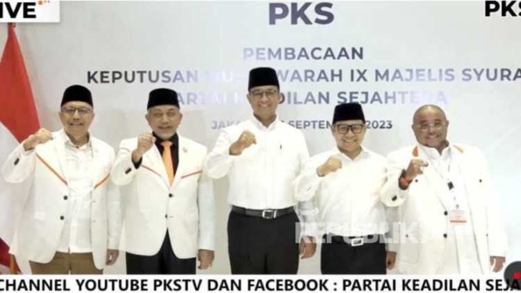 PKS Resmi Dukung Pasangan Anies-Cak Imin di Pilpres 2024 Dok Tangkapan layar PKS resmi mengusung pasangan Anies Rasyid Baswedan-Abdul Muhaimin Iskandar di Kantor DPP PK, Jakarta, Jumat (15/9/2023) malam