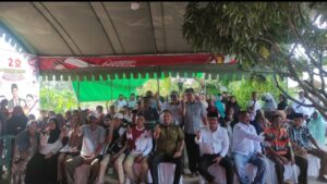 Sambutan warga Desa Kuala Samboja RT 27, Kecamatan Samboja pada saat gelar Sosperda Nomor 6 Tahun 2017 Jumat (6/10/2023).