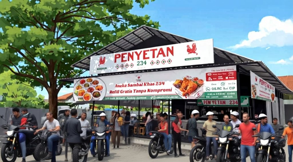 Suasana rumah makan Penyetan 234 di Tasikmalaya tampak ramai dipadati pengunjung