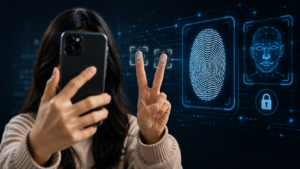 Pose Dua Jari di Selfie Sorot Risiko Data Biometrik Pose Dua Jari di Selfie Sorot Risiko Data Biometrik
