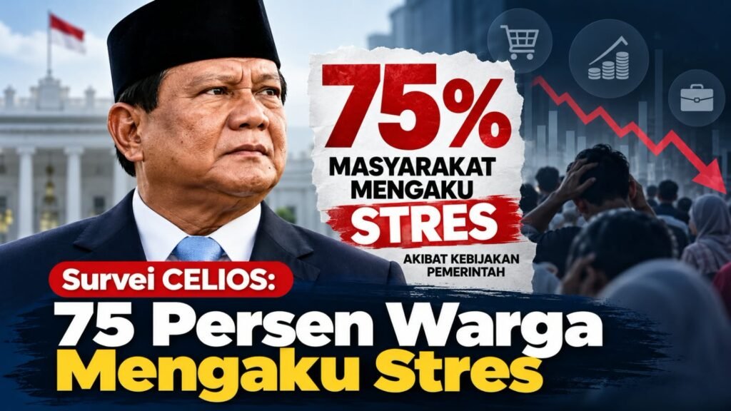 Survei CELIOS ungkap 75 persen responden stres akibat kebijakan pemerintah.